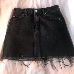 Size 2 Topshop Black Jean Miniskirt
